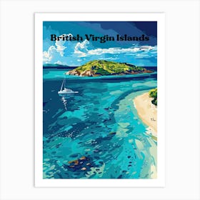 British Virgin Islands Aarchipelago Digital Travel Art Poster