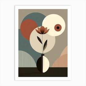 Abstract Flower In A Vase In Boho Art 3 Art Print