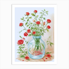 Roses In A Vase 2 Art Print