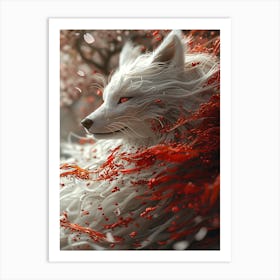 Beautiful Fantasy White Fox 23 Art Print