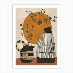 Two Vases With Plants 1 Art Print