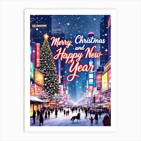 Merry Christmas And Happy New Year 12 Art Print