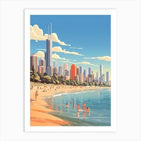 Great Barrier Reef, Australia, Flat Illustration 3 Art Print