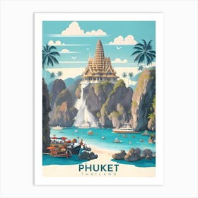 Phuket Thailand Retro Travel Art Print
