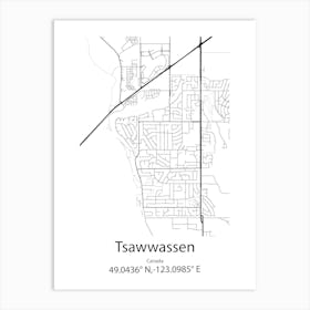 Tsawwassen,Canada Minimalist Map Art Print