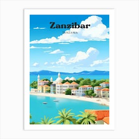 Zanzibar Tanzania Beach Travel Art Illustration Art Print