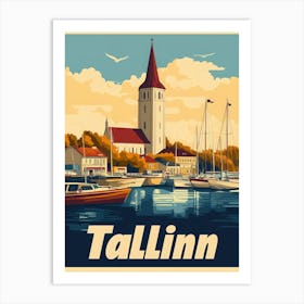 Aihrgdesign A Retro Travel Poster For Tallinn 1 Art Print