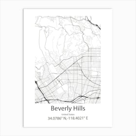 Beverly,United States Minimalist Map 1 Art Print