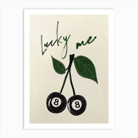 Lucky Eight Ball Cherries Art Print