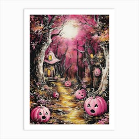 Pumpkins In The Woods Art Print