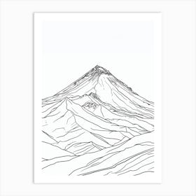 Pico De Orizaba Mexico Line Drawing 4 Art Print
