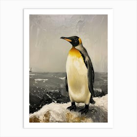 Adlie Penguin Gold Harbour Oil Painting 4 Art Print