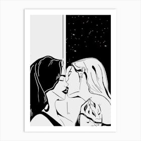Girls Kissing Lgbtq 1 Art Print