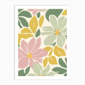 Crocus Pastel Floral 3 Flower Art Print