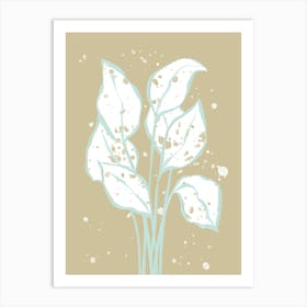 Neutral Leaves Art Print