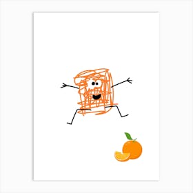 Orange Slice.A work of art. Children's rooms. Nursery. A simple, expressive and educational artistic style. Art Print