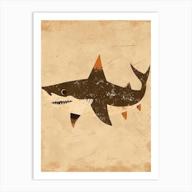 Muted Pastel Mustard Shark 3 Art Print