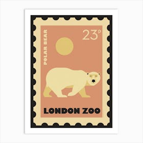 London Zoo Stamp Polar Bear Kids Art Print Art Print