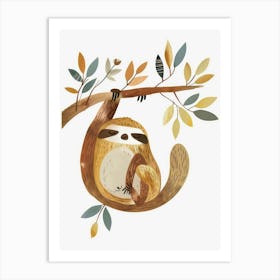 Charming Nursery Kids Animals Sloth 4 Art Print