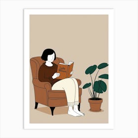 Woman Reading A Book 4 Art Print