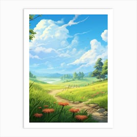 Grassland Cartoon 2 Art Print