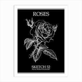 Roses Sketch 52 Poster Inverted Art Print