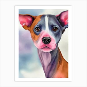 American Hairless Terrier 4 Watercolour Dog Art Print