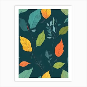 Autumn Leaves Seamless Pattern 5 Art Print