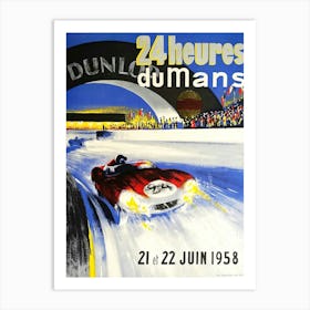 1958 24h Le Mans Grand Prix Automobile Race Poster Art Print