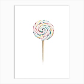 Rainbow Lollipop Watercolor Study Art Print