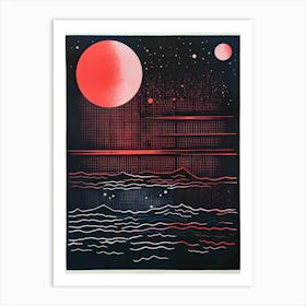 Mid Centure Modern Planet Art Print