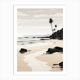 Palm Trees On The Beach Art Print