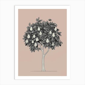 Pear Tree Minimalistic Drawing 3 Art Print