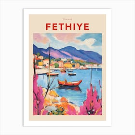 Fethiye Turkey Fauvist Travel Poster Art Print