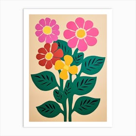 Cut Out Style Flower Art Lantana Art Print