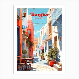 Tangier Morocco Streetview Travel Illustration Art Print