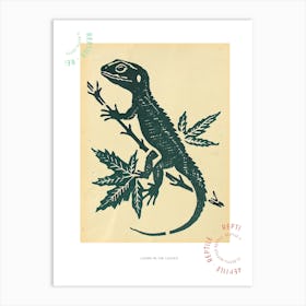 Lizard In The Leaves Bold Block 3 Poster Art Print