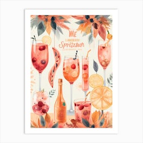 Watercolor Cocktail Set Art Print