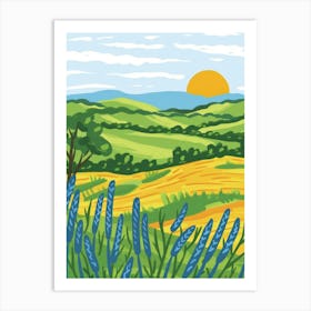 Landscape With Wheat Field Art Print