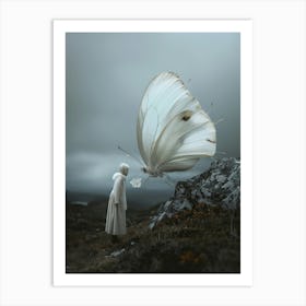 White Butterfly Art Print