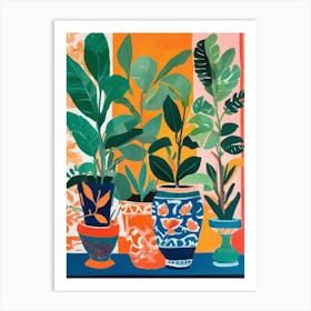 Colorful Potted Plants Art Print