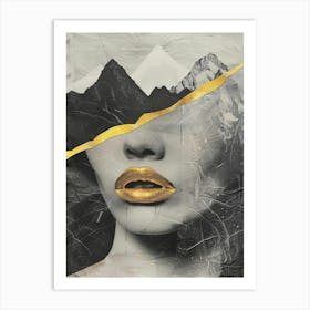 Gold Lips 9 Art Print