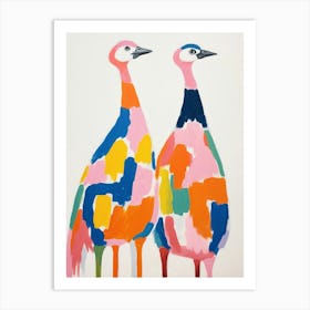 Colourful Kids Animal Art Ostrich 2 Art Print