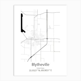 Blytheville,United States Minimalist Map Art Print