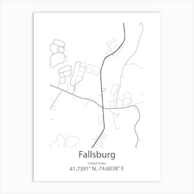 Fallsburg,United States Minimalist Map Art Print