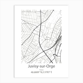 Juvisy Sur Orge,France Minimalist Map Art Print