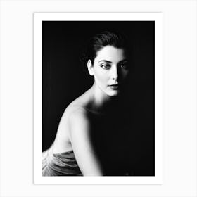 Monochrome Portrait Capturing The Essence Of Timeless Elegance Subject Positioned Slightly Off Cent Art Print