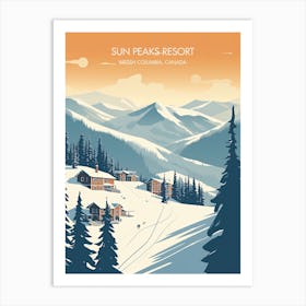 Poster Of Sun Peaks Resort   British Columbia, Canada, Ski Resort Illustration 1 Art Print