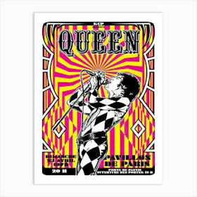 Queen Live In Paris British Rock Band Cool Posters Art Deco Aesthetic Room Decor Art Print