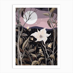 Moonflower 4 Flower Painting Art Print